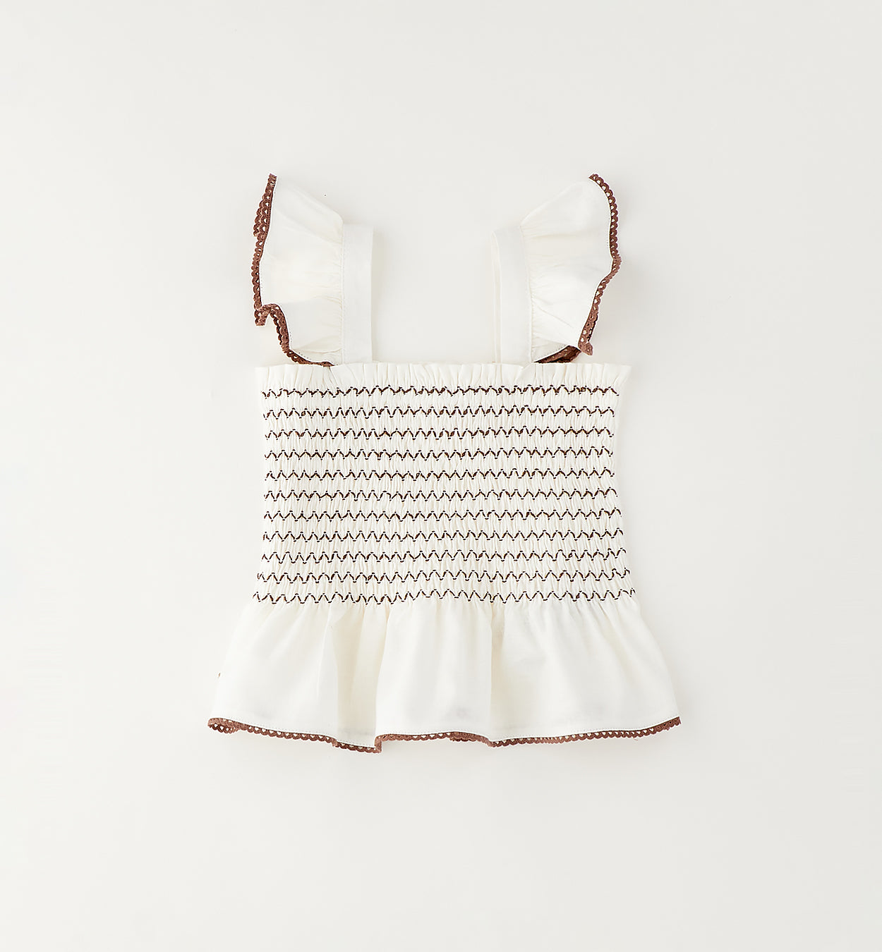 outfit bambina elegante estivo con top arricciato e pantaloncino ricamato