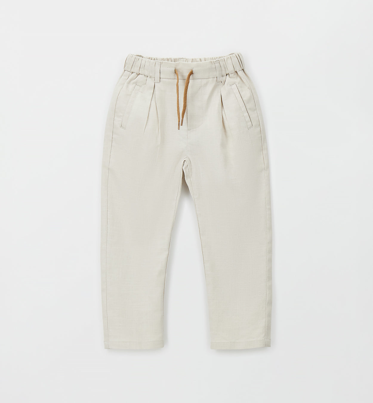 pantalone bambino avorio misto lino elegante