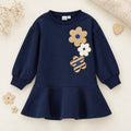 Gonna bimba marrone a pieghe con pois cammello 98% cotone