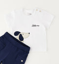 outfit bimbo estivo cotone con t-shirt ricamata
