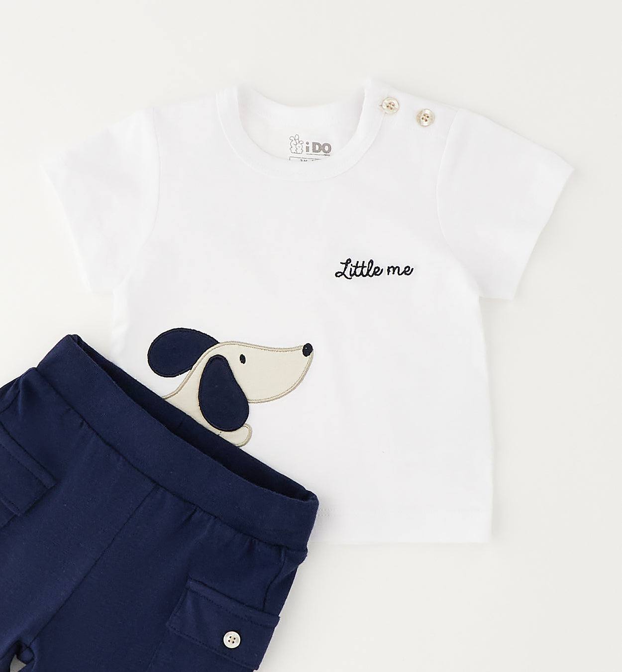 outfit bimbo estivo cotone con t-shirt ricamata