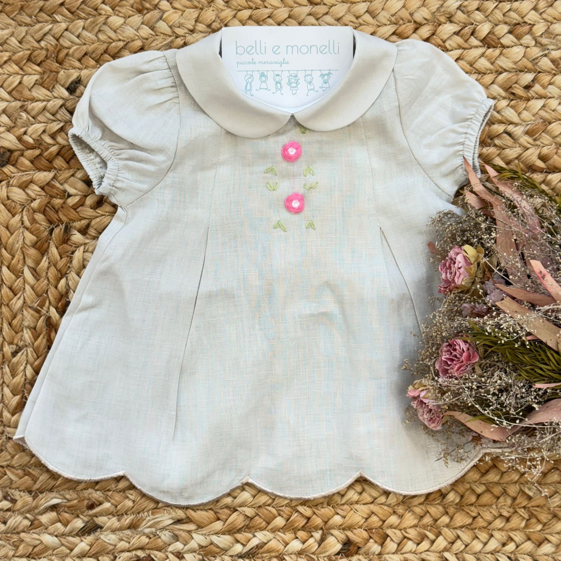 pagliaccetto bambina elegante lino estivo