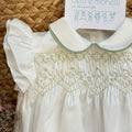 pagliaccetto battesimo neonata elegante in taffetà panna