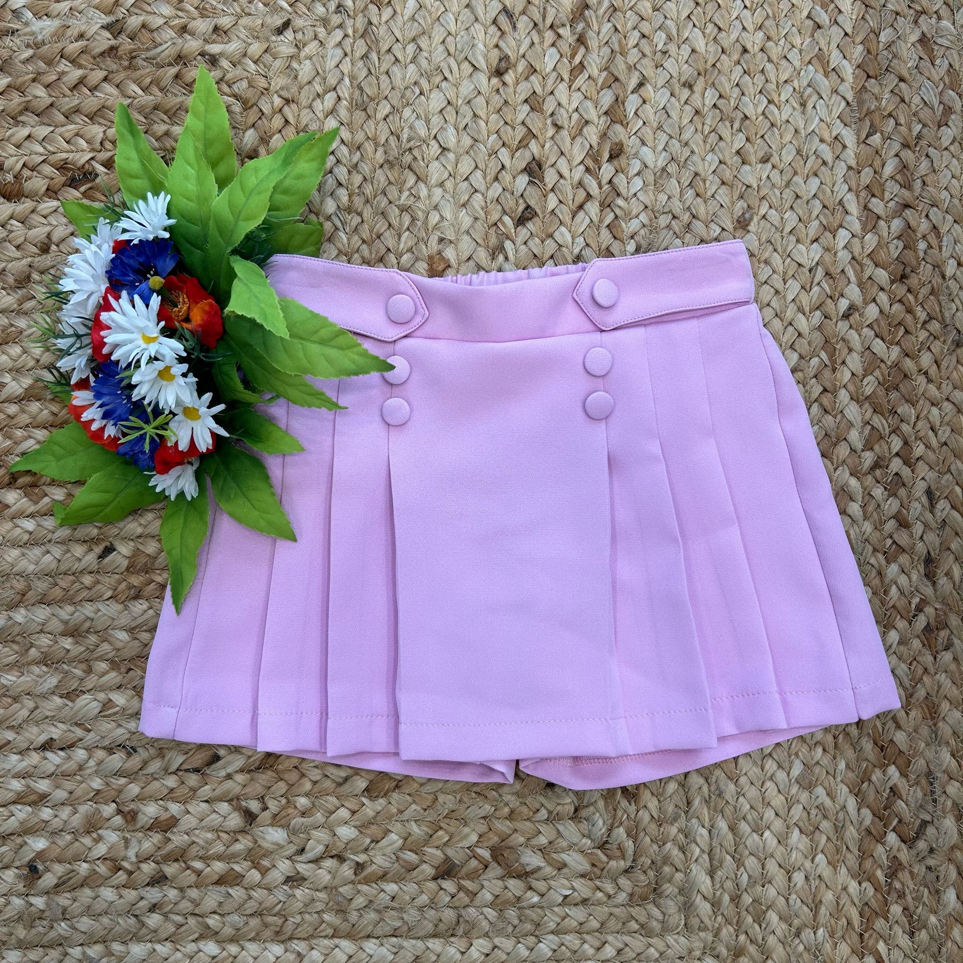 pantagonna rosa a pieghe elegante