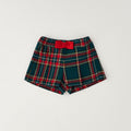 	Completo natalizio bimba con maglioncino rosso Love e pantaloncini tartan