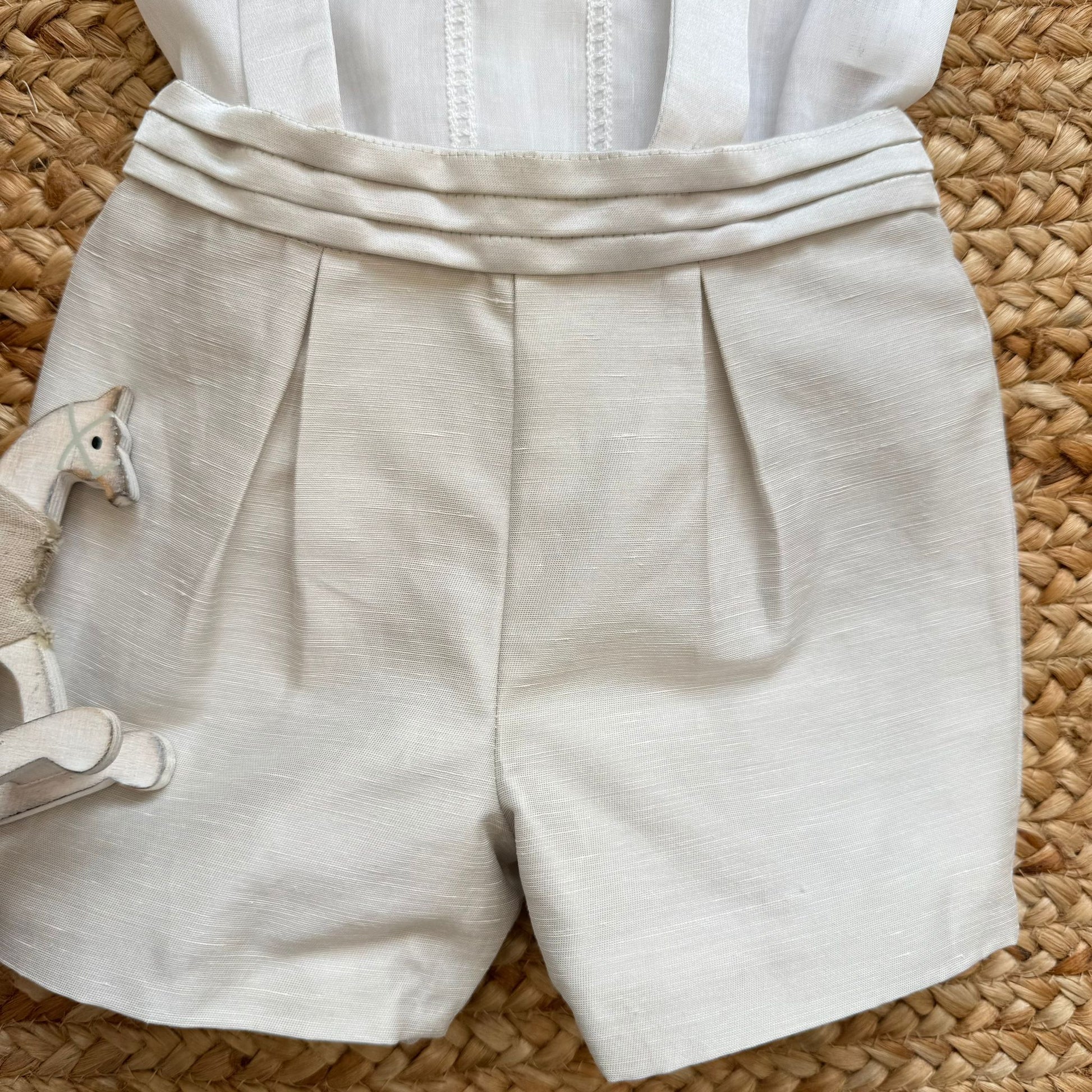 pantaloncino elegante battesimo bimbo con bretelle