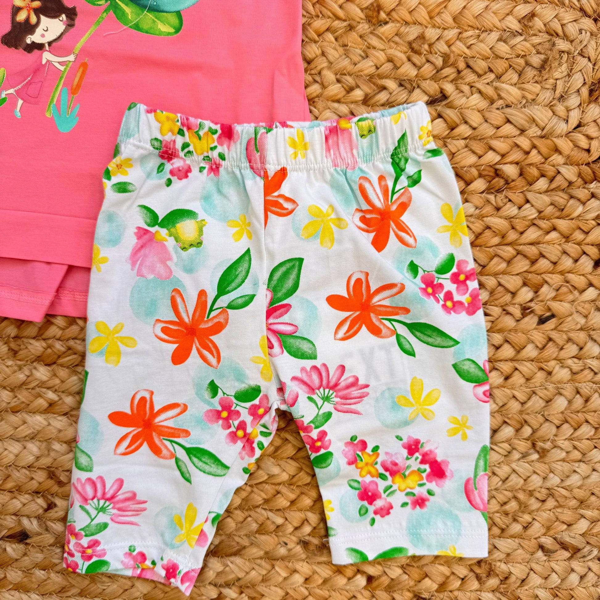 pantaloncino bimba cotone fantasia floreale multicolor