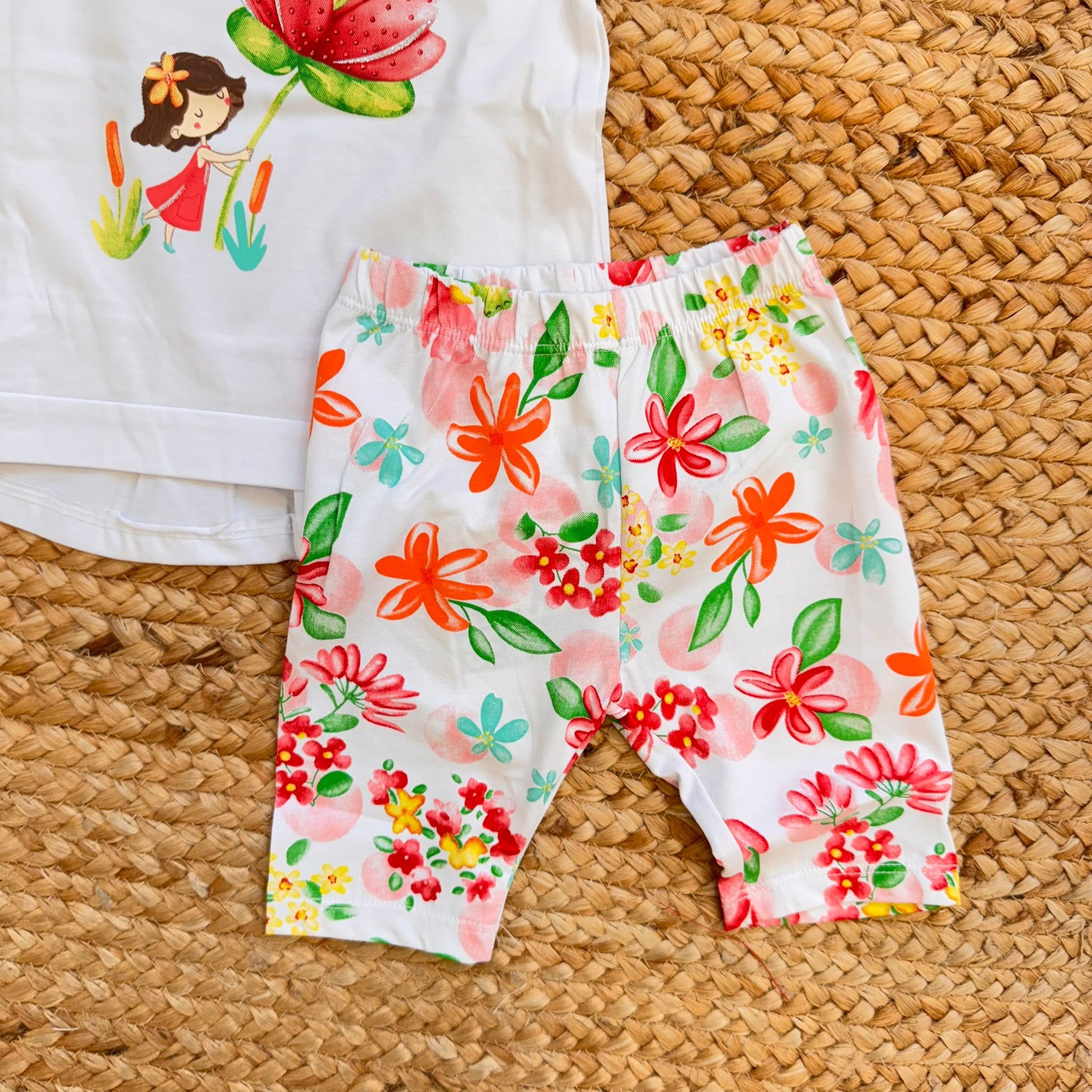 pantaloncino bimba cotone fantasia floreale colorata estiva