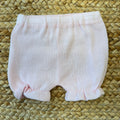 Pantaloncino coordinato rosa per neonata in filo di cotone