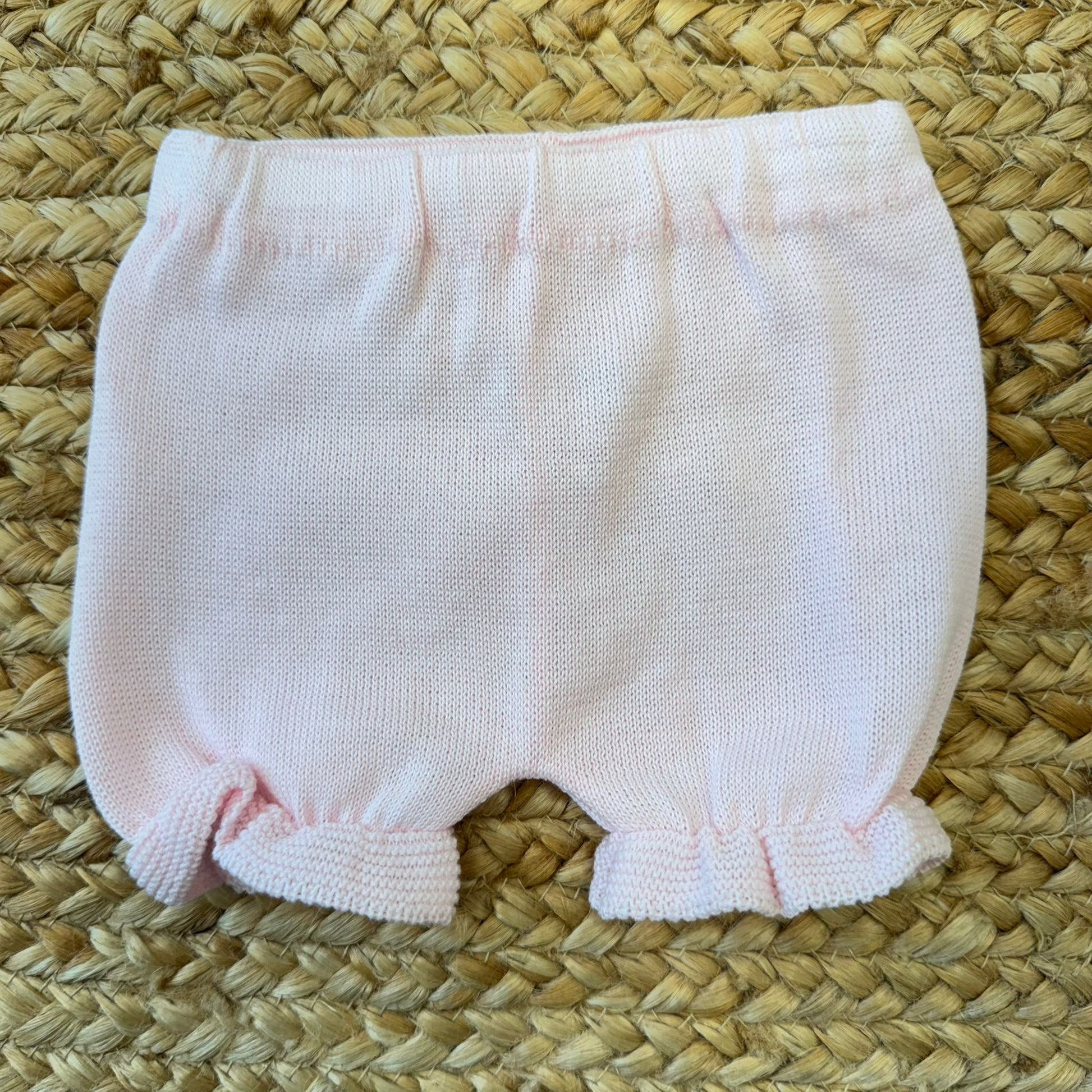 Pantaloncino coordinato rosa per neonata in filo di cotone