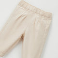 Retro pantalone bimba beige 100% cotone con vita elasticizzata