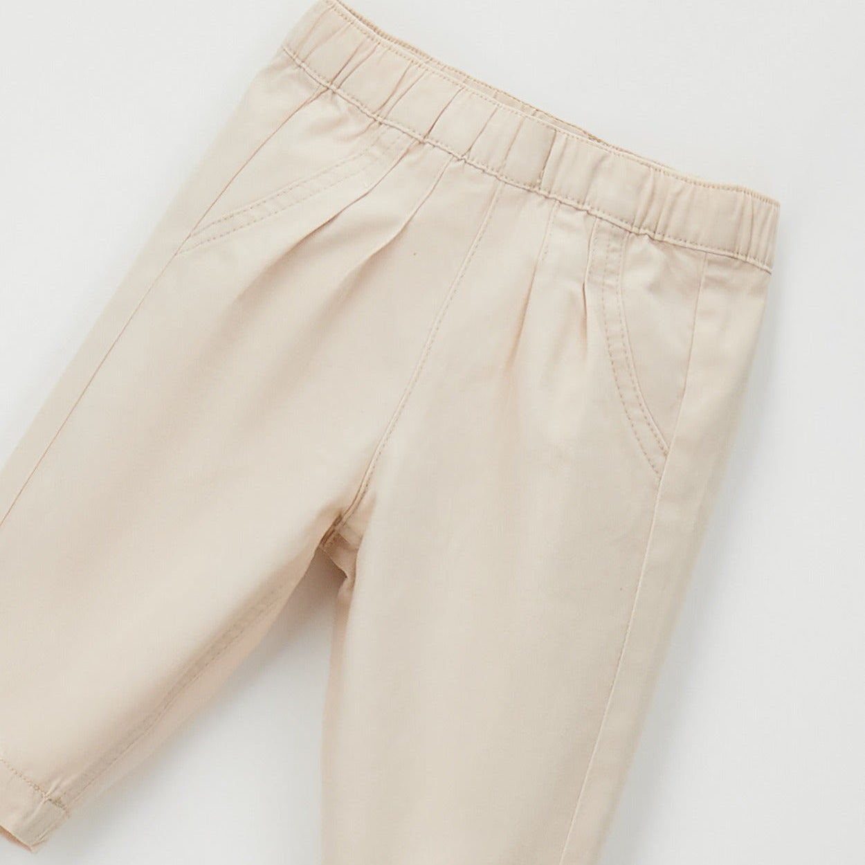 Retro pantalone bimba beige 100% cotone con vita elasticizzata