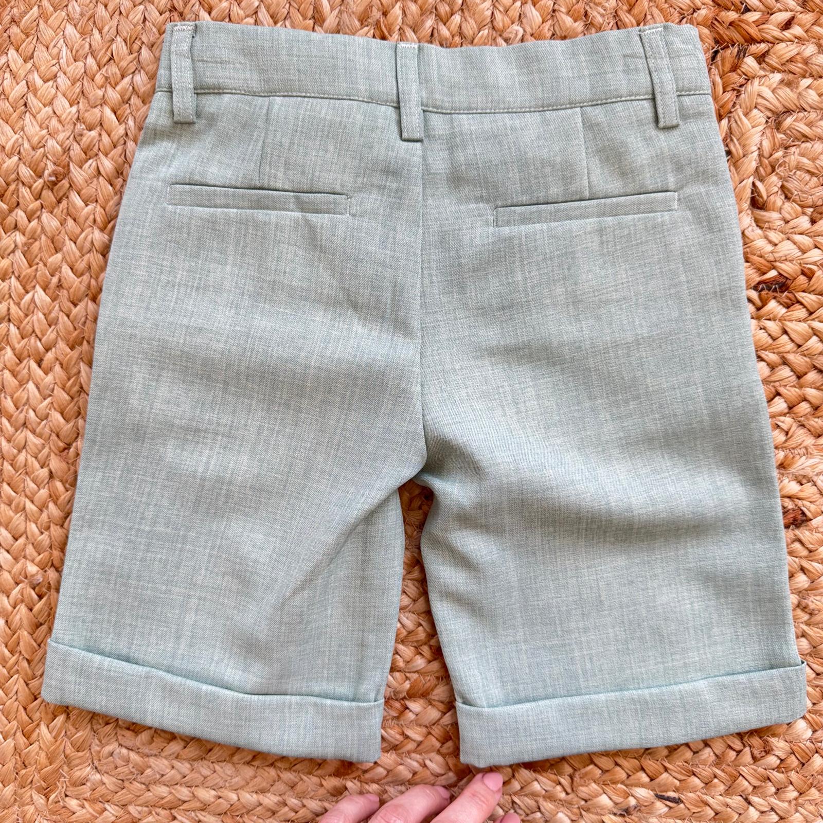 pantalone bambino verde salvia elegante con tasche
