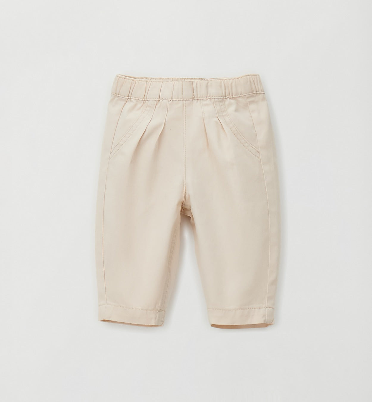 Retro pantalone bimba beige 100% cotone con vita elasticizzata