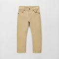 Pantalone bimbo beige cinque tasche con bottone e passanti in vita vista frontale