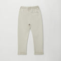 Pantalone bimbo beige in cotone con vita elasticizzata coulisse e tasche vista frontale