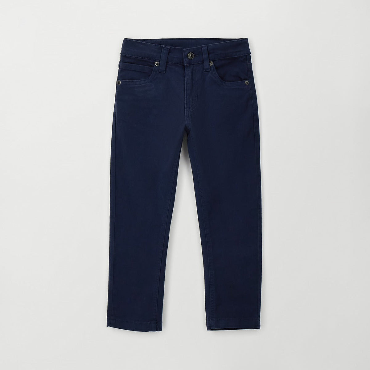 Pantalone bimbo blu navy cinque tasche con bottone e passanti in vita