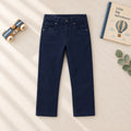Pantalone bimbo blu navy cinque tasche con bottone e passanti in vita