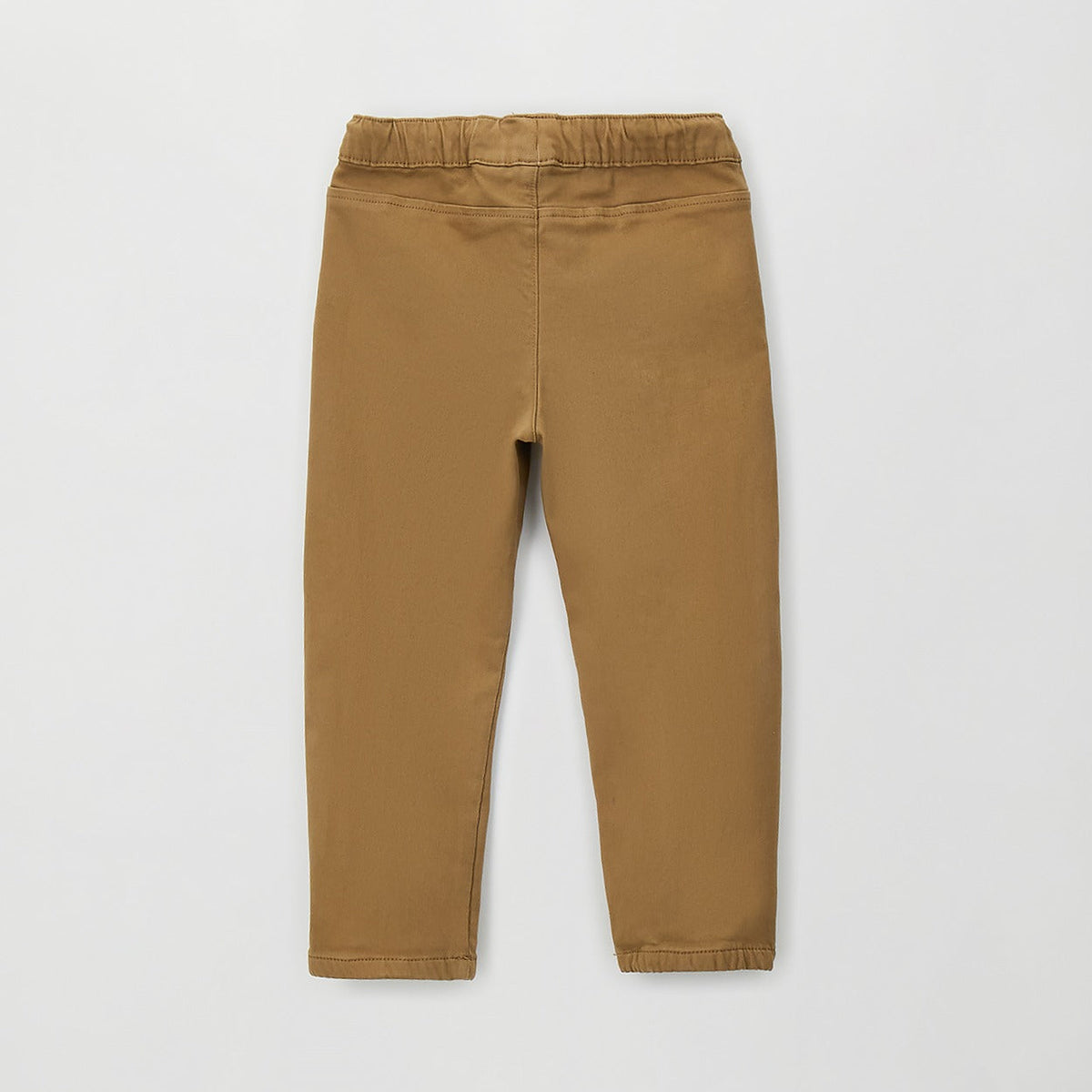 Pantaloni bimbo marrone con vita elasticizzata, coulisse e tasche laterali