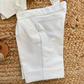 pantalone bianco latte con bretelle regolabili