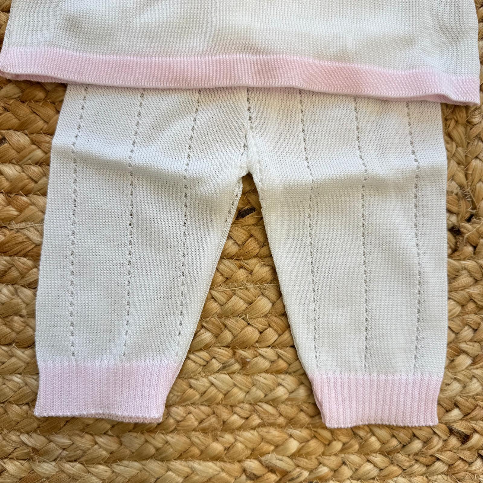Pantalone coordinato con motivo traforato