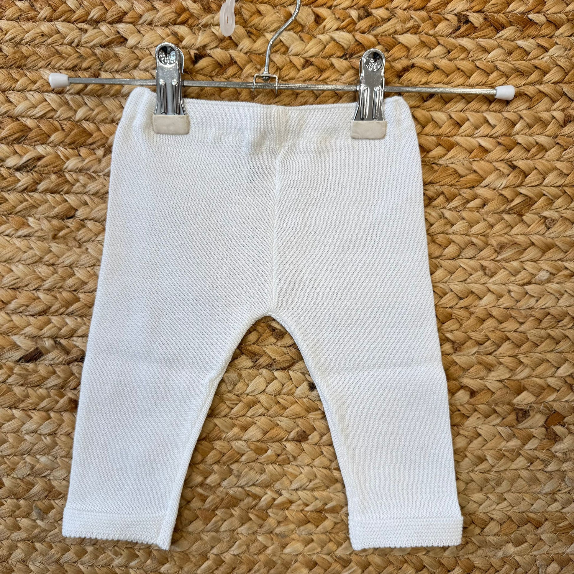 Pantalone coordinato in filo di cotone neonata