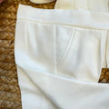 Dettaglio completo battesimo bimbo panna con cardigan in lana e cashmere