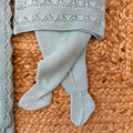 pantalone con piedini verde salvia in maglia