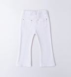 Pantalone bianco bambina con fiocco in strass

