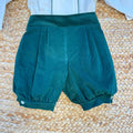 Completo battesimo bimbo verde e bianco con papillon e pantalone elegante