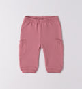 pantalone rosa neonata in caldo cotone con taschine laterali