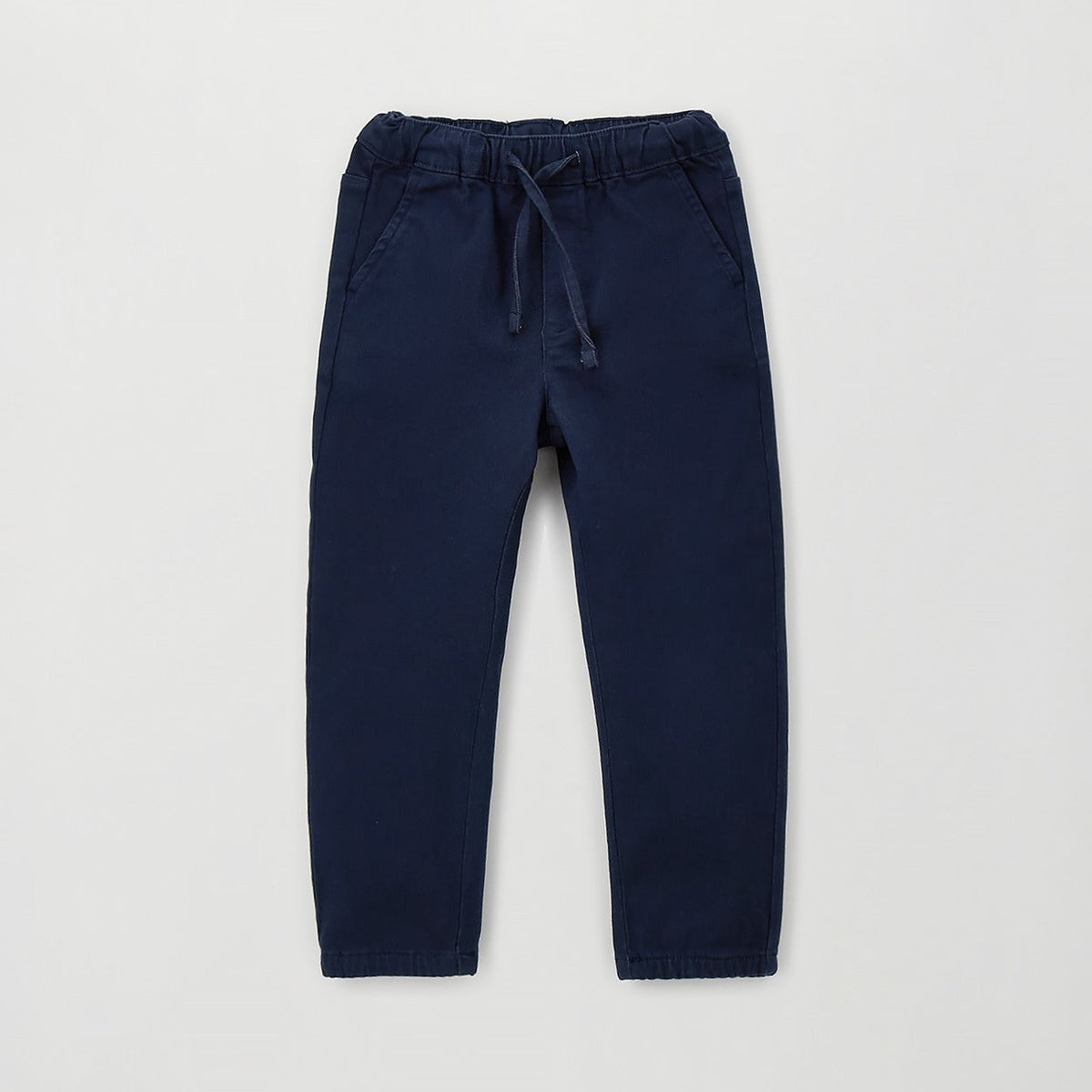 Pantaloni bimbo blu navy con vita elasticizzata, coulisse e tasche laterali