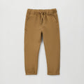 Pantaloni bimbo marrone con vita elasticizzata, coulisse e tasche laterali