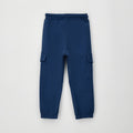 Pantaloni cargo blu bimbo con coulisse e tasconi laterali