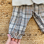pantaloni a quadri marroni e beige eleganti bimbo