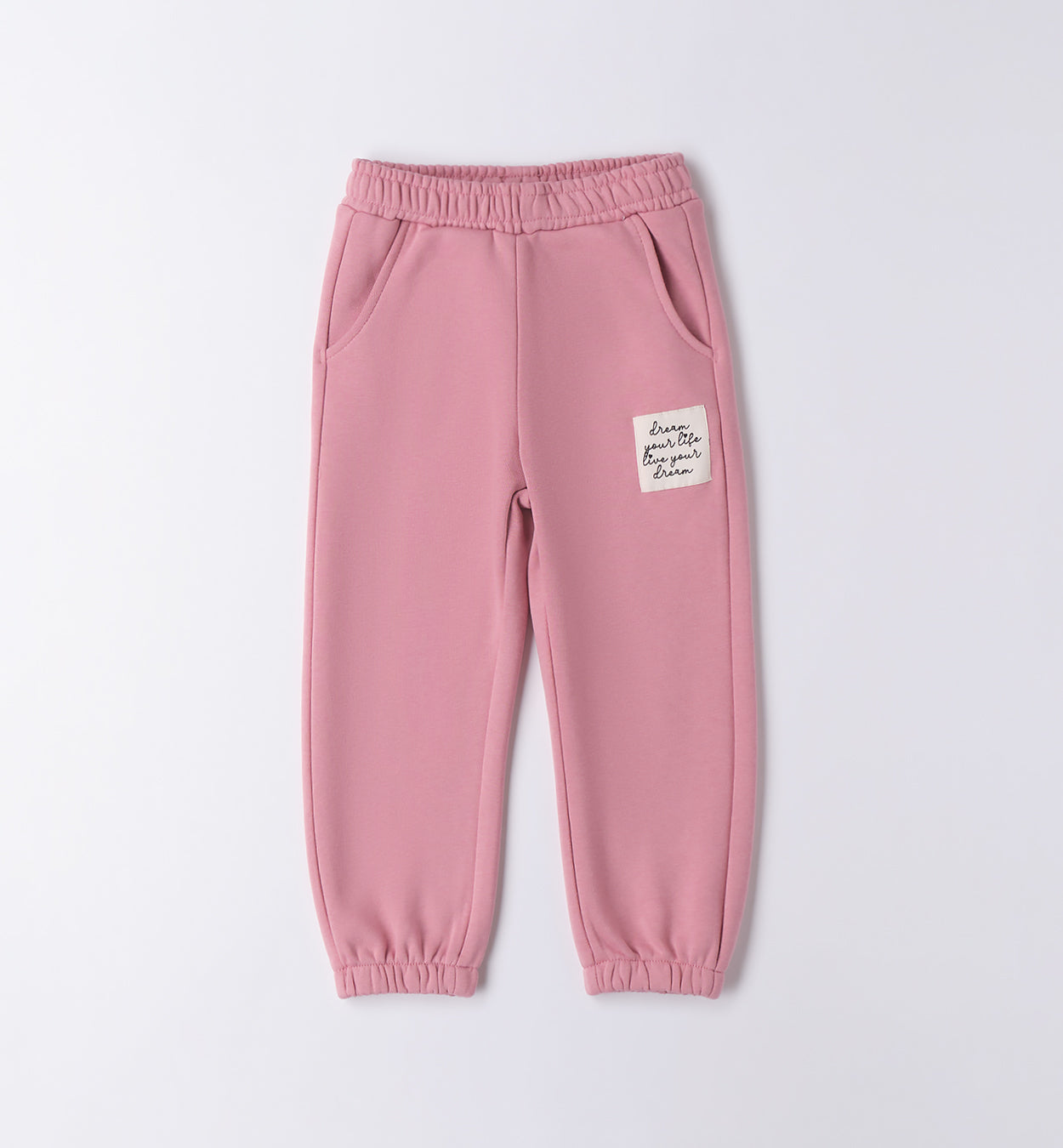 pantaloni rosa con elastico in vita bambina