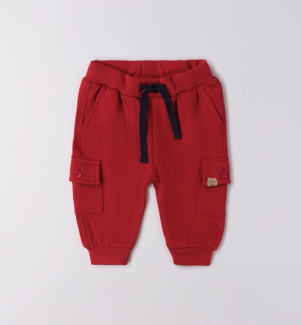 pantaloni rossi cargo neonato cotone