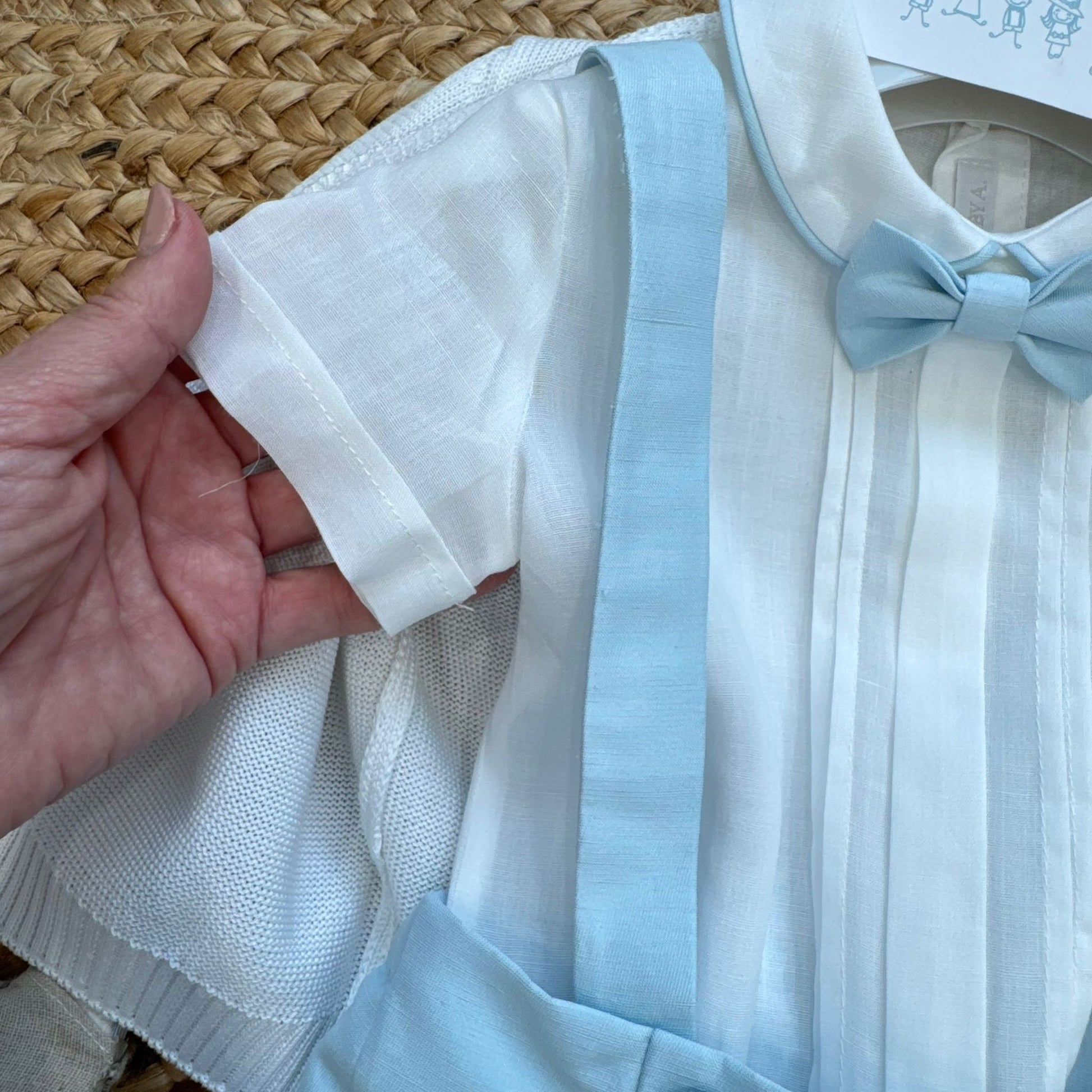 papillon azzurro completo battesimo bimbo