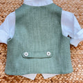 retro gilet verde salvia completo battesimo bimbo