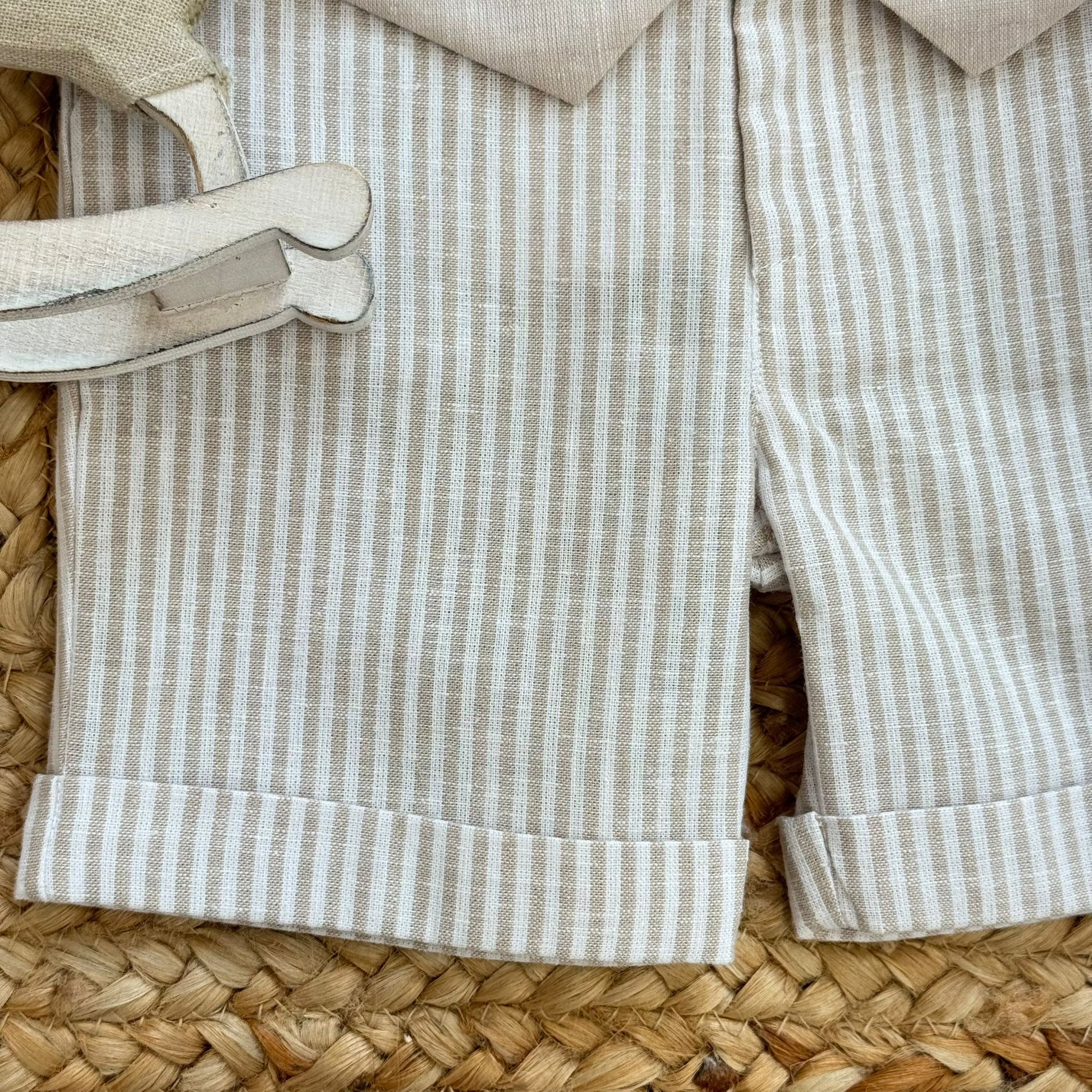 papillon rigato beige completo cerimonia bambino