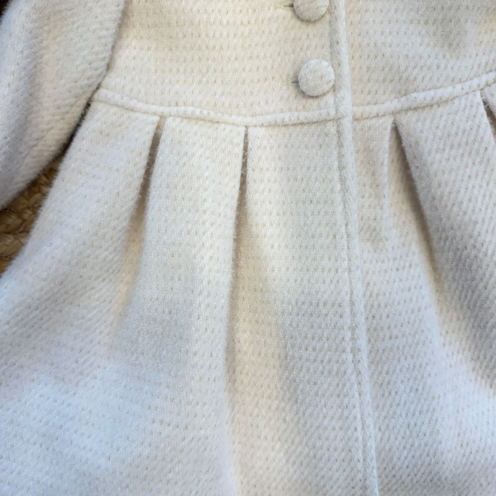 pieghe eleganti cappottino panna bimba