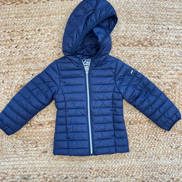 piumino 100 grammi blu navy bambino con cappuccio