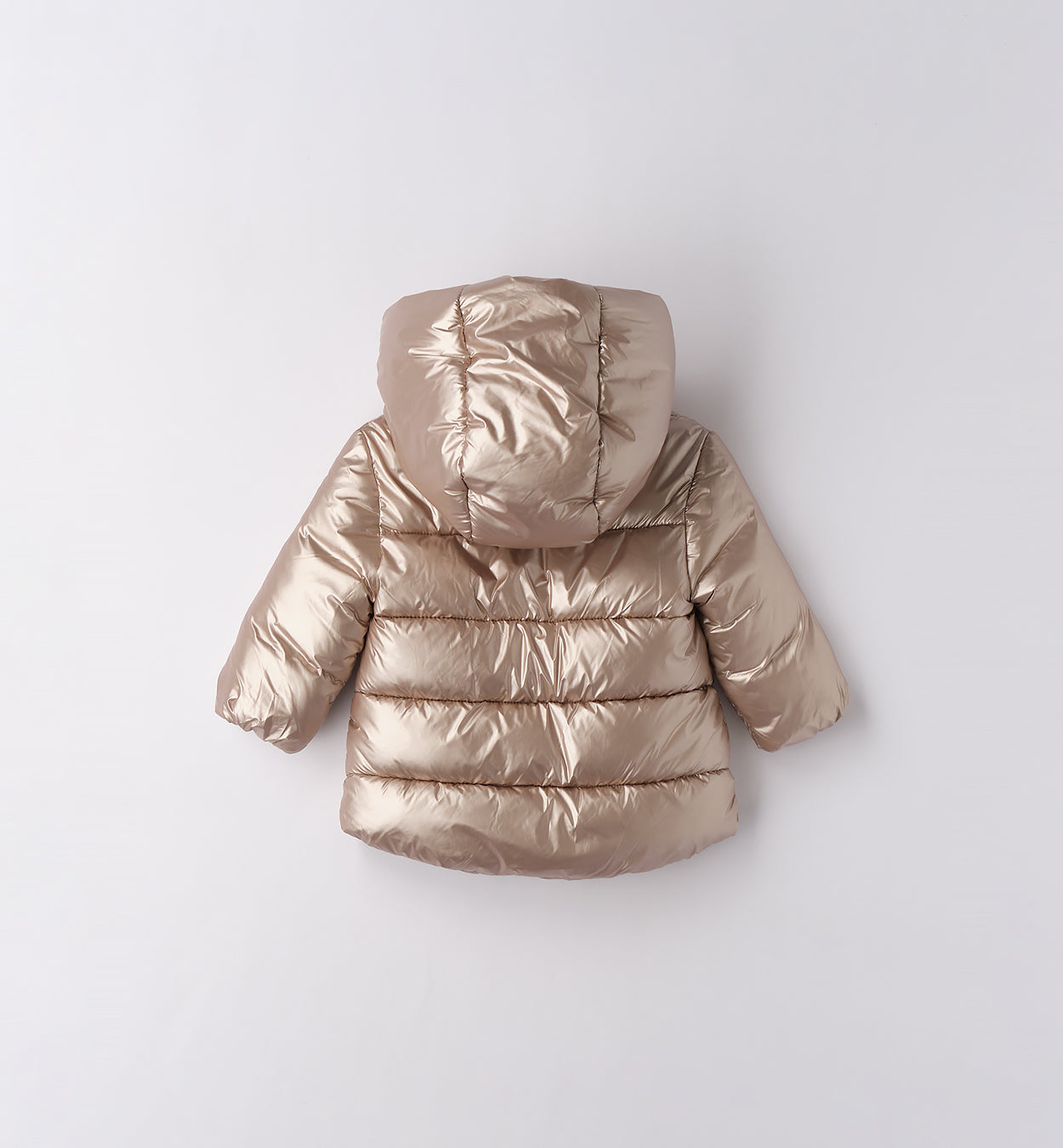 piumino oro con fiocchi per neonata retro