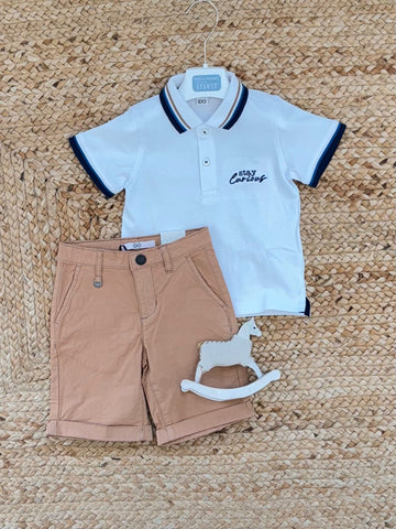 polo bambino bianca cotone estiva