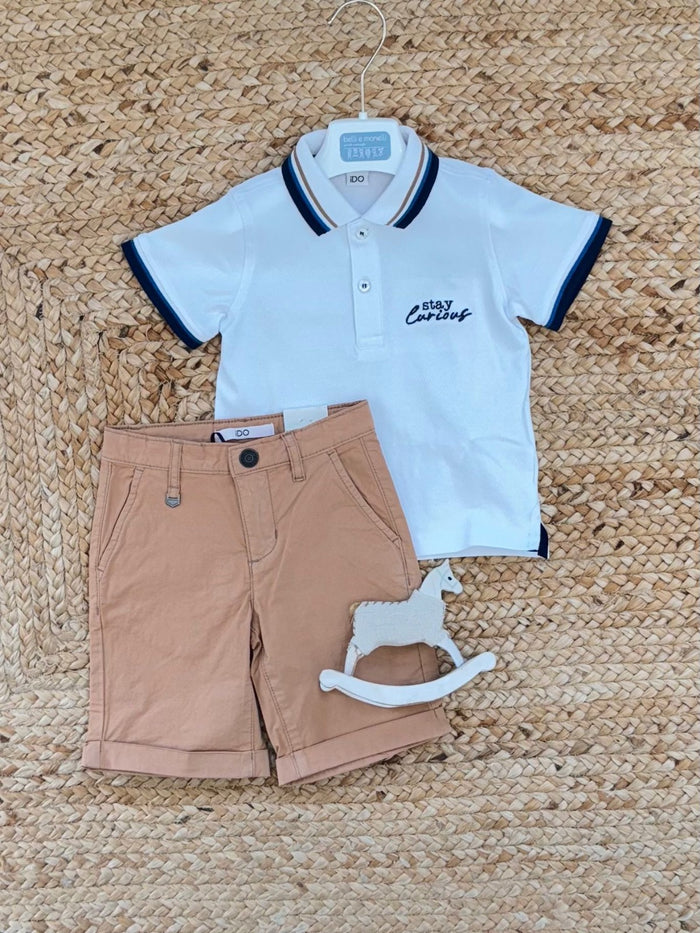 polo bambino bianca cotone estiva