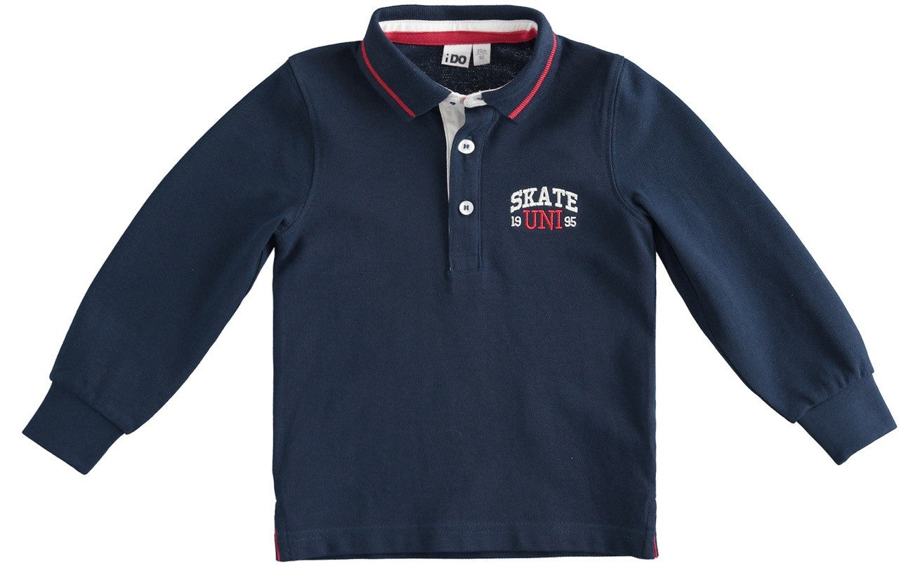 Polo bimbo blu skate