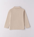 polo bambino beige retro liscio