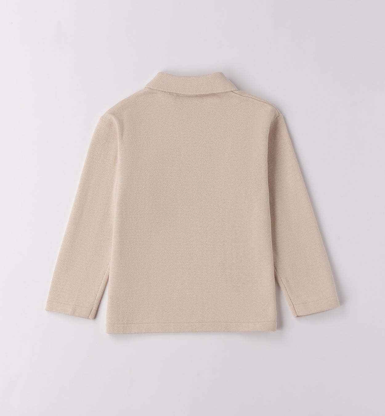 polo bambino beige retro liscio