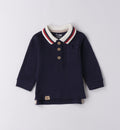 polo bimbo cotone blu fronte