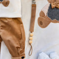 porta ciuccio coordinato con perle in legno
